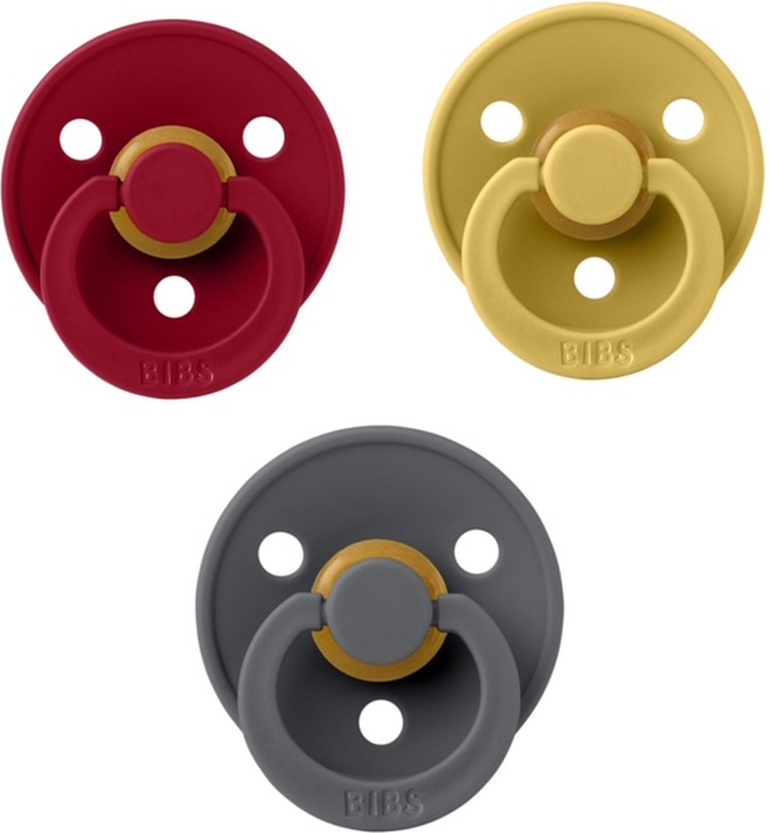 Goedkoopste Bibs fopspeen 0-6 maand set 3 stuks Iron,Mustard en Ruby maat 1