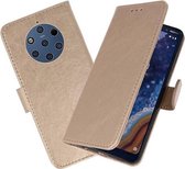 Hoesje Geschikt voor Nokia 9 PureView - Book Case Telefoonhoesje - Kaarthouder Portemonnee Hoesje - Wallet Cases - Goud