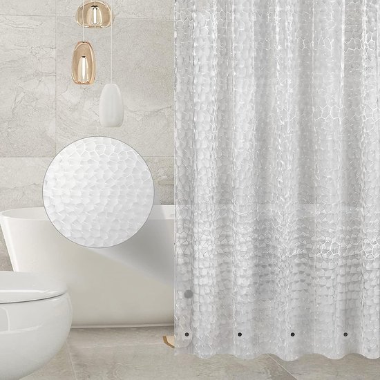 Rideau de douche en PEVA - Imperméable, anti-moisissure, épais pour salle  de bain et WC,180x180cm.