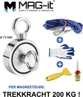 MAG-it® Vismagneet set compleet – trekkracht 2 x 200 KG – Superkwaliteit!