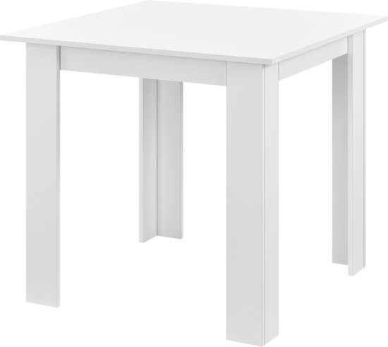 Eettafel Kelcey - Vierkant - 80x80x76 cm - Wit - Modern Design