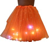 Tutu - jupon fille - Magic - jupe en tulle - avec lumières colorées - orange - ballet - ballerine - comédie musicale - anniversaire - noël - carnaval