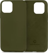 Coverzs Luxe Liquid Silicone case geschikt voor Apple iPhone 13 Pro hoesje - Legergroen - Geschikt voor iPhone 13 Pro case - Leger groene case - Beschermhoesje - Backcover hoesje - Legergroen