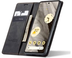 Hoesje geschikt voor Google Pixel 7a - Book Case Leer Slimline Zwart