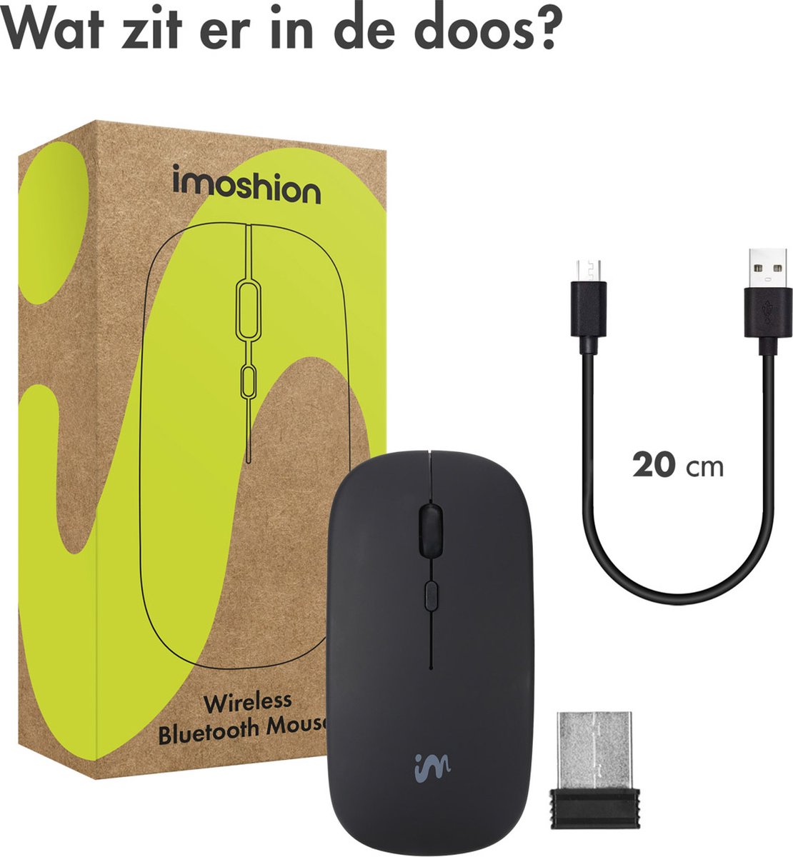 Souris sans fil iMoshion - Rechargeable via câble - Droitier et gaucher -  Convient