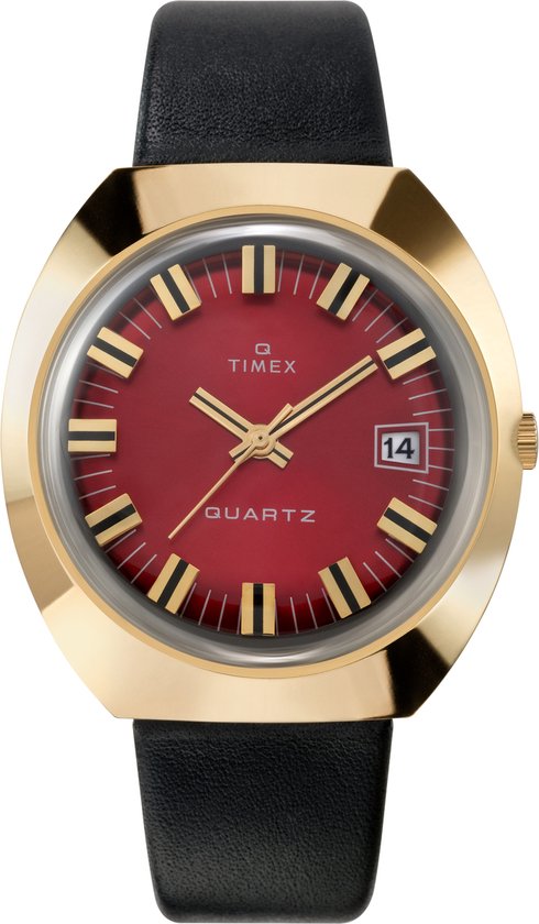Timex Q Reissue TW2V25400 Horloge - Leer - Zwart - Ø 41 mm