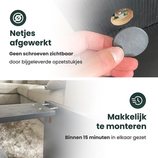 House Vibes Table d'appoint noir | Chêne | Table murale | Table d'entrée - 120*40*75cm