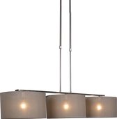 QAZQA combi delux - Moderne Hanglamp voor boven de eettafel | in eetkamer - 3 lichts - L 1180 mm - Taupe -  Woonkamer
