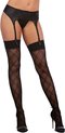 Dreamgirl (All) Doorschijnende Plaid Dij Hoge Kousen - One Size black OS