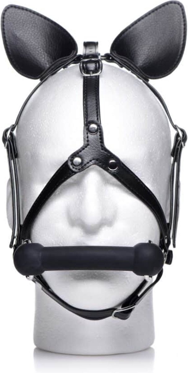Goedkoopste Dark Horse Pony Head Harness with Silicone Bit - Black