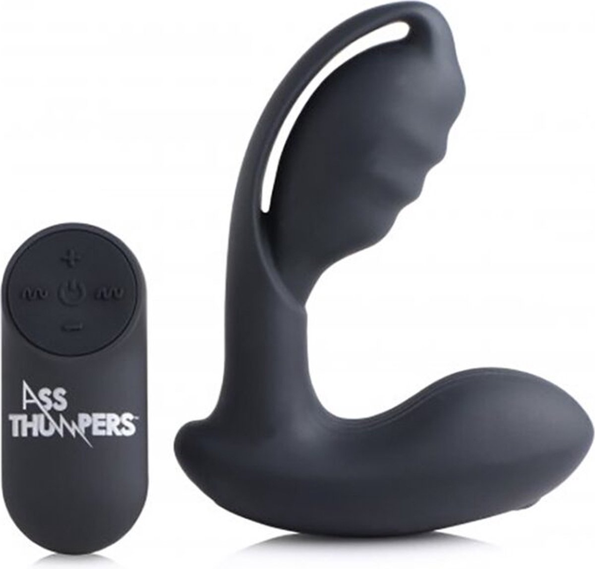 Goedkoopste XR Brands AT Power - Prostate Stimulator Hollow Prostate Plug with Remote Control and 7 Speeds black
