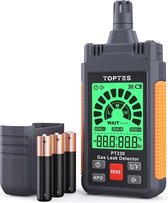 SHOP YOLO - Gasmelder - gaslekdetector met akoestisch en visueel alarm - bereik 50-10.000 ppm- incl. batterij x3 - oranje