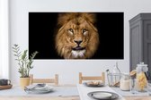 Muurstickers - Sticker Folie - Leeuw - Portret - Zwart - Dieren - 120x60 cm - Plakfolie - Muurstickers Kinderkamer - Zelfklevend Behang - Zelfklevend behangpapier - Stickerfolie