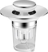 YapitHome pop-up afvoerstop, pop-up-ventiel, afvoerstop met 1 afdichtingen voor opzetwastafel, badstop, keuken (32-41 mm)
