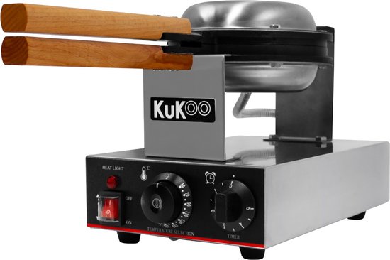 KuKoo Professionele Enkele Wafelijzer – Roterend