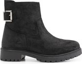 Travelin' Honefoss boots - Suede leren enkellaarsjes dames - Zwart leer - Maat 39