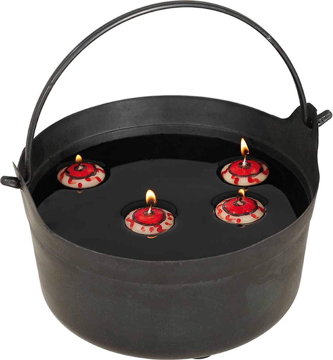 Fiestas Guirca - Decoratie drijvende kaars oog (4 stuks) - Halloween - Halloween Decoratie - Halloween Versiering