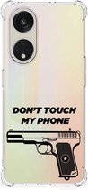 Cover Case OPPO A98 Telefoonhoesje met doorzichtige rand Pistol Don't Touch My Phone