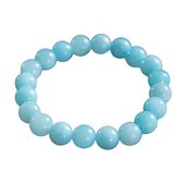 Marama - armband Blue - lichtblauw natuursteen - elastisch - damesarmband