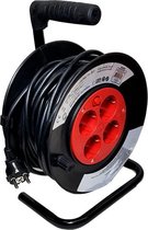 Borvat® | Kabelhaspel | 15 meter | kabel verleng haspel met 4 geaarde stopcontacten
