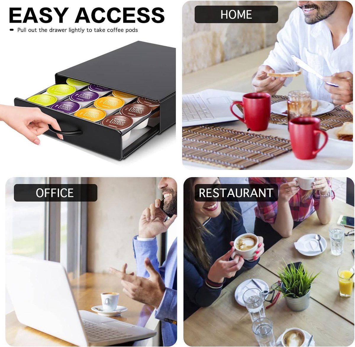 SYSYLY Cassetto Porta Cialde caffè,Porta Capsule per caffè Compatibile