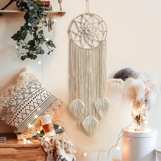 Macrame Dream Catcher Grote Boho Dreamcatcher Handgemaakt Geweven