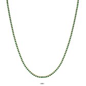 Twice As Nice Halsketting in goudkleurig edelstaal, tennis, groene zirkonia 40 cm+5 cm