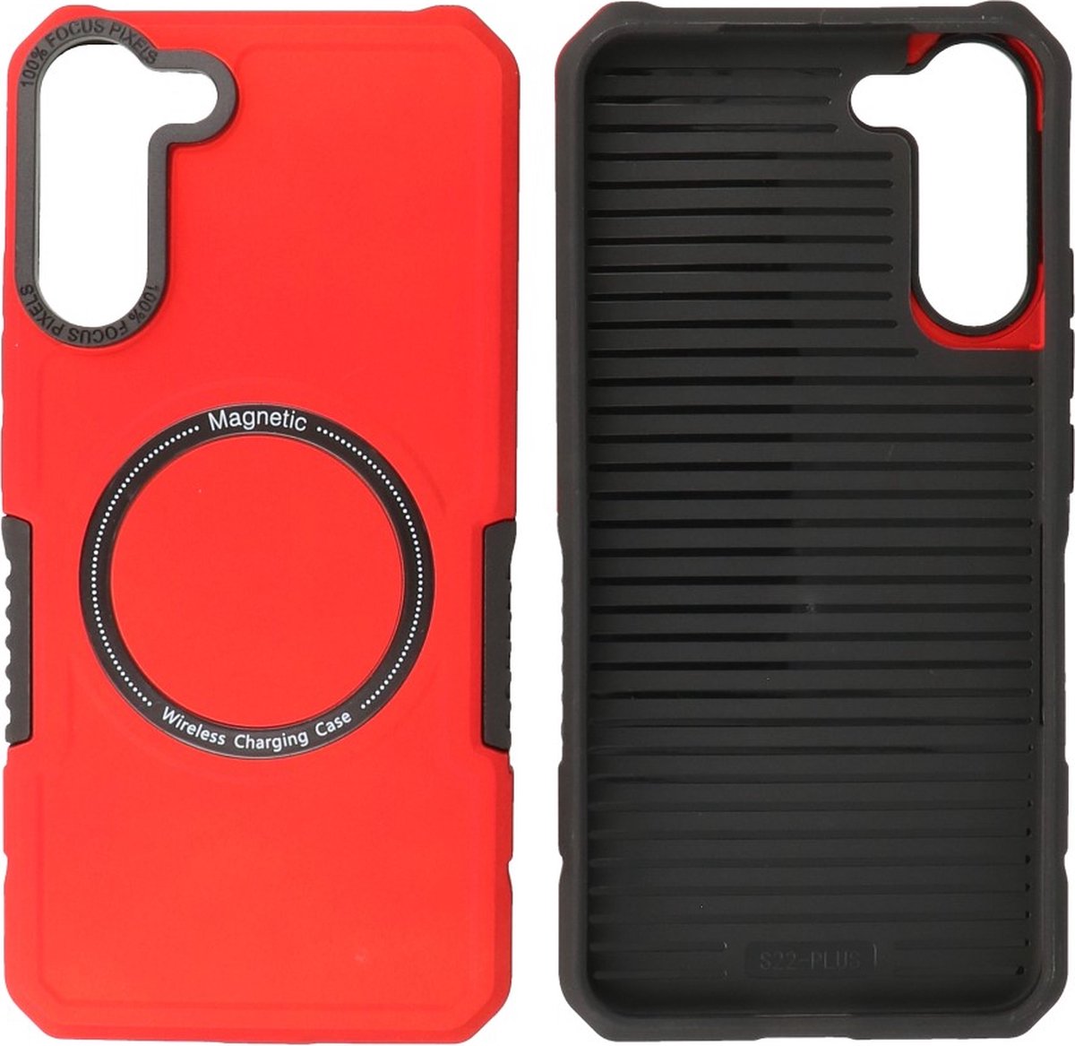 Hoesje Geschikt voor Samsung Galaxy S21 Plus - MagSafe Hoesje - Shockproof Back Cover - Rood