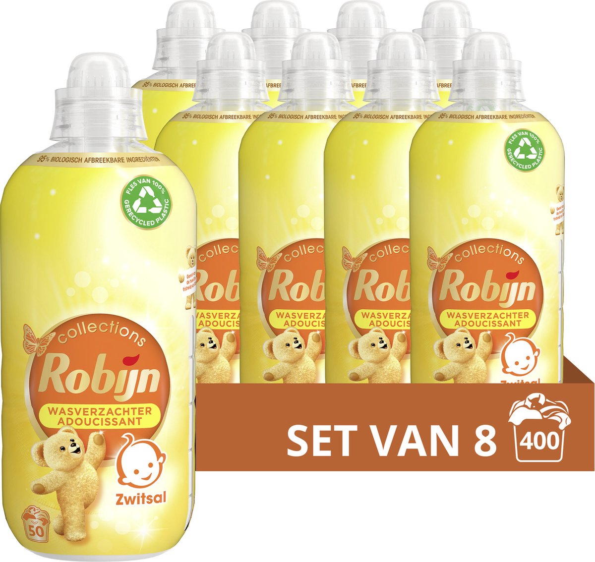 Goedkoopste Robijn Collections Zwitsal Wasverzachter - 8 x 50 wasbeurten - Voordeelverpakking