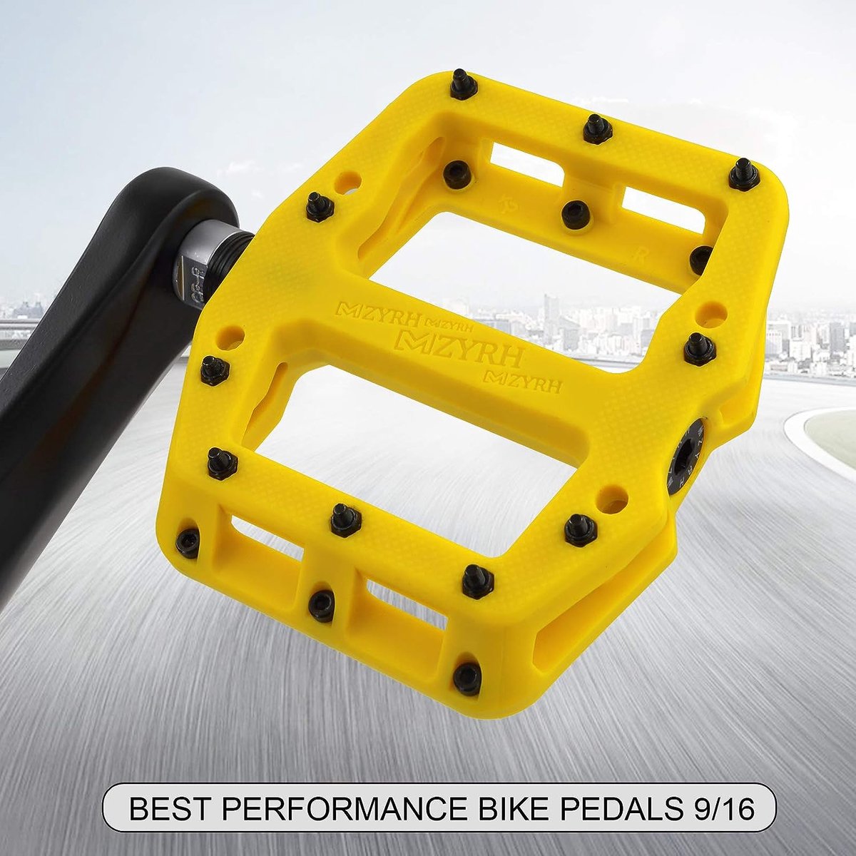 Paire De Pédales Plates Vélo En Polymère - Axe 9/16, 280g - Noires