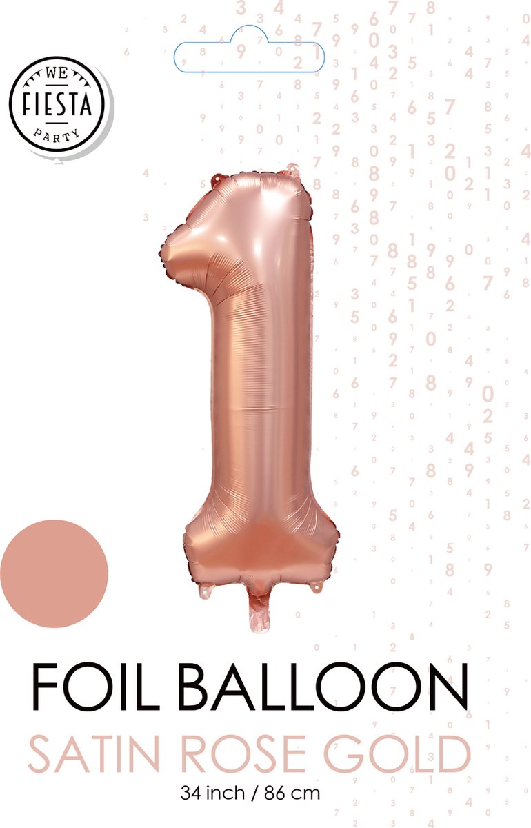 folieballon cijfer 1 mat goud metallic