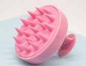 Shampoo massageborstel - siliconen massageborstel voor de haren - haar massage borstel - Hoofdhuid borstel - Haargroei & anti roos - pink