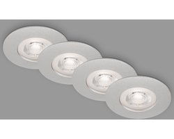 BRILONER Kulana - Set van 4 LED Inbouwspots - badkamerverlichting - Ø9 cm - IP44 - 4.9 W - 480 Lm - 3.000 K - chroom
