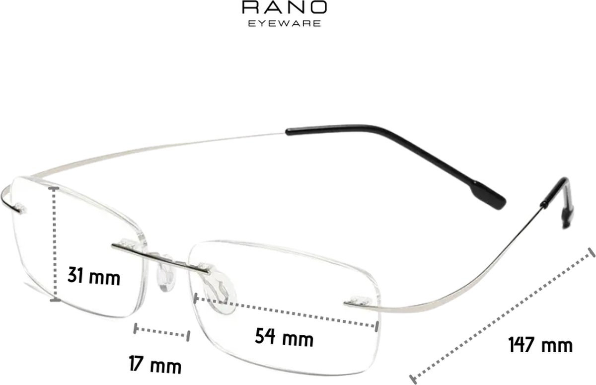 RANO - Lunettes de lecture légères en titane +3.00 - Ajustement