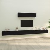 The Living Store TV-meubelset - Klassieke Televisiekastenset - 100x30x30cm - 80x30x30cm - Zwart