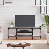 The Living Store Tv-meubel Industrieel - 121 x 35 x 45 cm - Grijs Sonoma Eiken