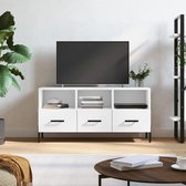 The Living Store TV-meubel - bewerkt hout - ijzer - 102 x 36 x 50 cm - wit