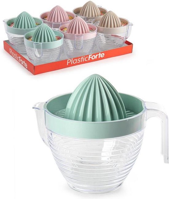 Plasticforte Sinaasappelpers/citruspers - Handmatig - kunststof - 16 x 13 cm - transparant/mint groen van plasticforte — afbeelding 3