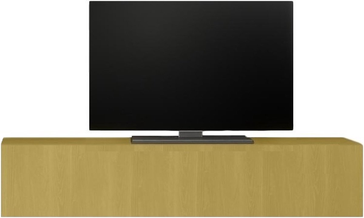 Zwevend Tv-meubel Tesla 138 cm breed in geel