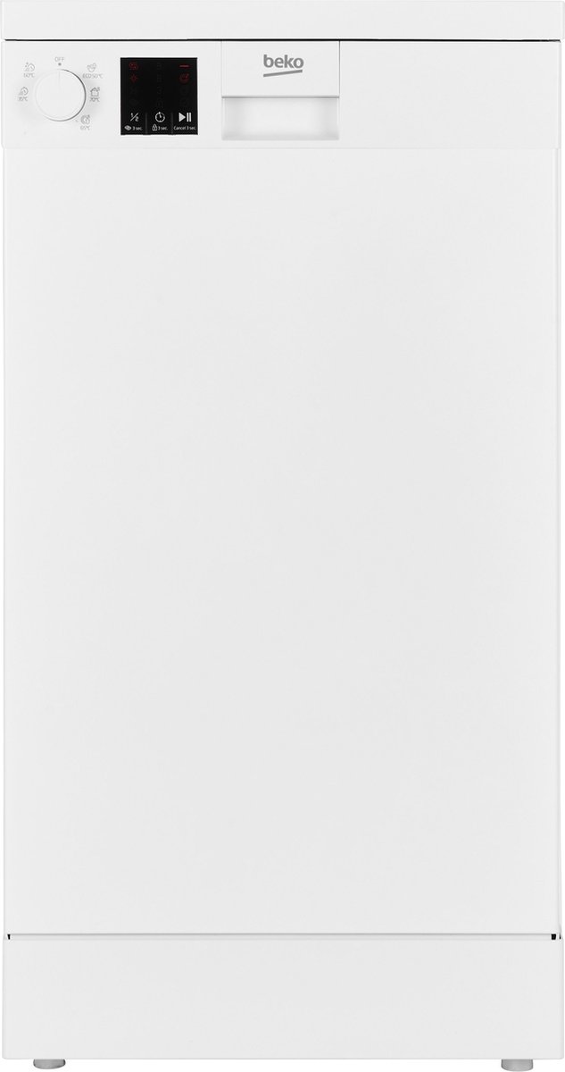 BEKO DVS05024W vrijstaande vaatwasser - 10 couverts - Breedte 45cm - 49 dB - RVS kuip - Wit