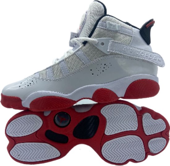 Jordan 6 anneaux gs taille 38 5 blanc rouge et noir bol