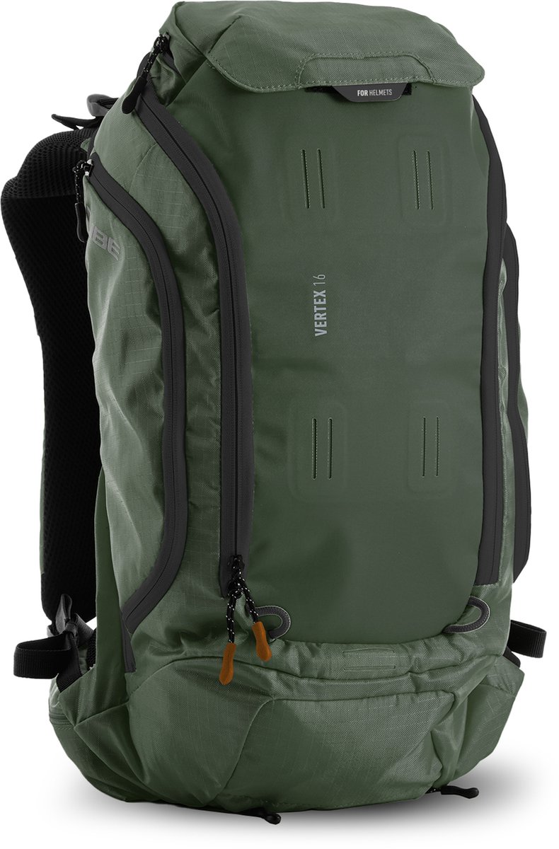 CUBE Rugzak Vertex 16 TM- Rugtas - Protectorband, helmdrager, goggle-compartiment en regenhoes - Polyester - 16 Liter - Donkergroen