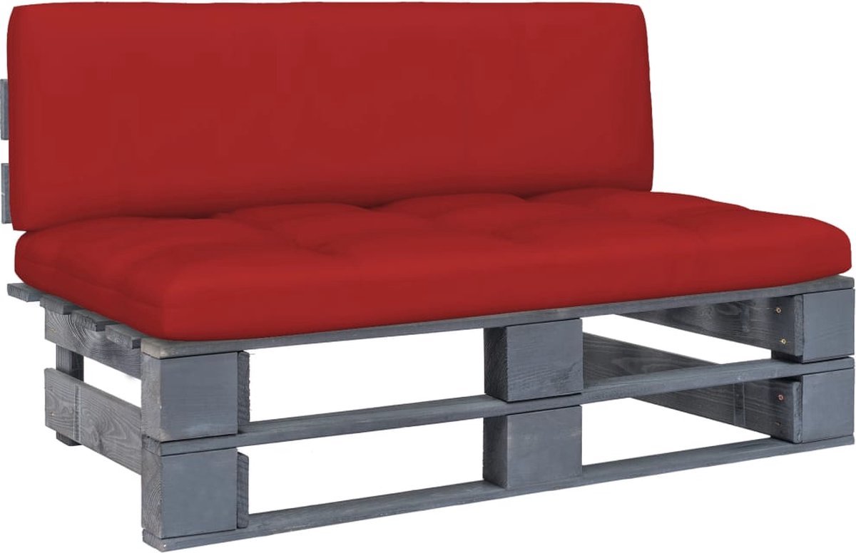 Tuinmiddenbank pallet van geïmpregneerd grenenhout in grijze tint, onderdeel van Lounge Set, passend bij buitenomgeving.