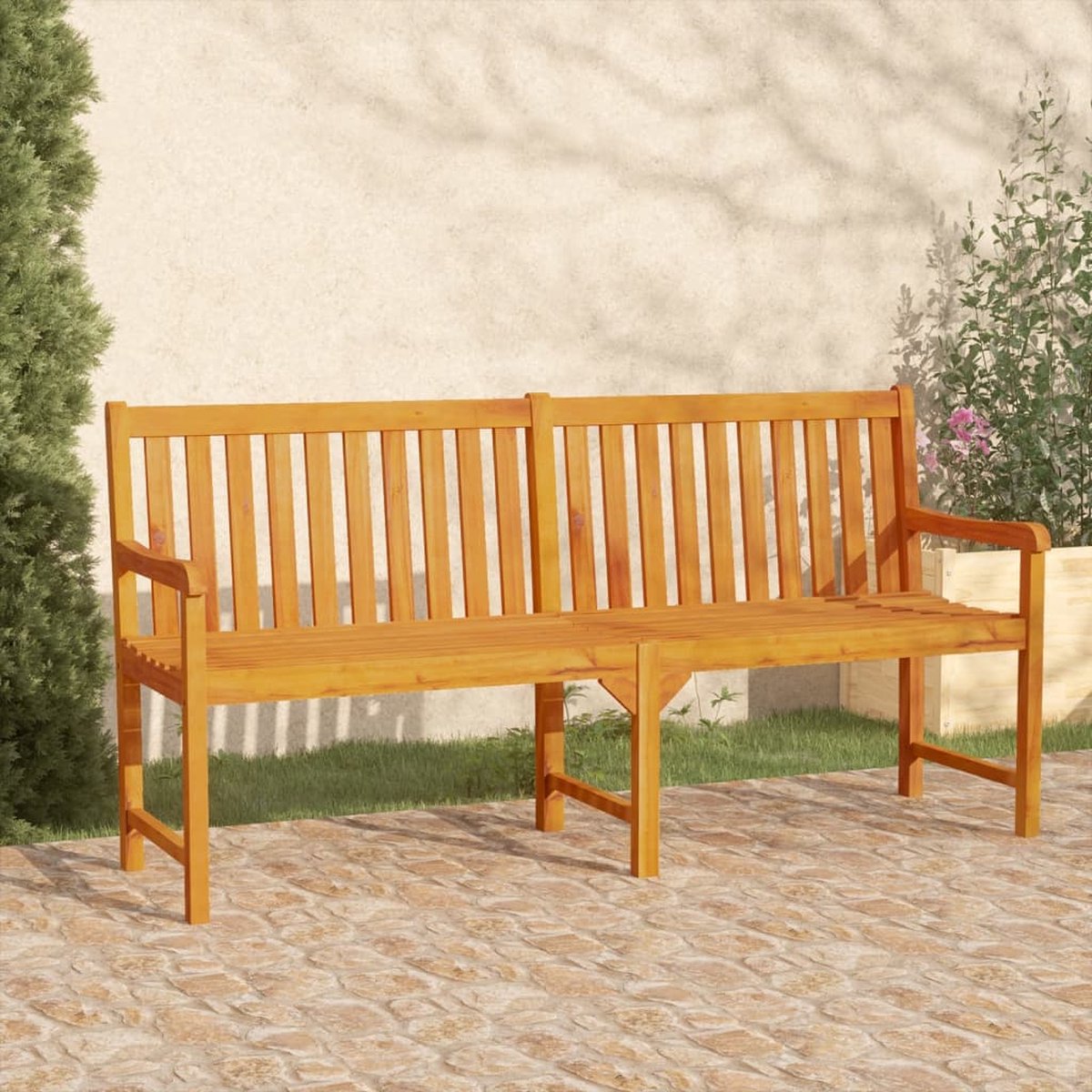 The Living Store Klassieke Tuinbank - Hout - 180 x 55.5 x 90 cm - Massief Acaciahout - Weerbestendig