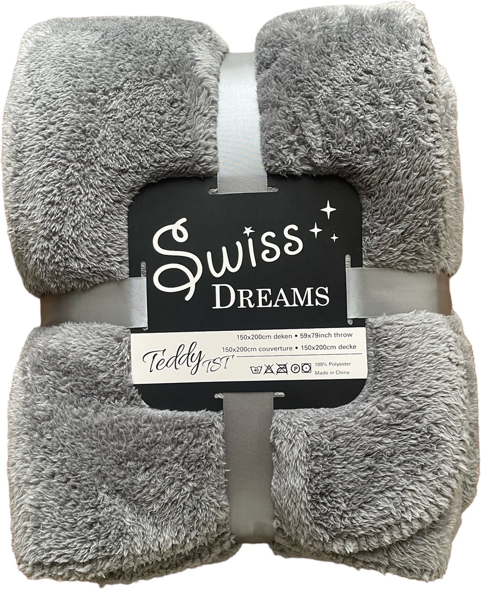 Swiss Dreams Fleece Teddy TST 150x200 cm Grijs