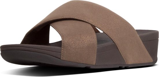 FitFlop™ Lulu™ Shimmer Slide Bronze - Maat 39 | bol.com