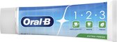 Oral-B Tandpasta 1-2-3 Frisse mint - 6 x 75 ml - Voordeelverpakking