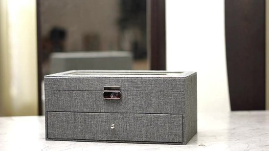 Kurtzy Sonnenbrillen Aufbewahrung Brillen Organizer Kunstleder – Brillenbox für Mehrere Brillen mit 8 Fächer – Brillen Box Verschließbar Schwarz für Sonnenbrille, Brillen, Schmuck für Damen und Herren