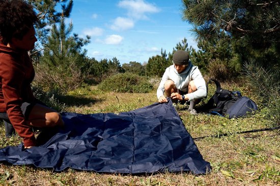 Couverture de Pique-Nique Aztèque NOMAD® - 180 x 140 - Bleu Foncé