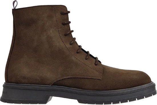 Tommy Hilfiger - Heren Veterschoenen Veterboot Suede - Bruin - Maat 41